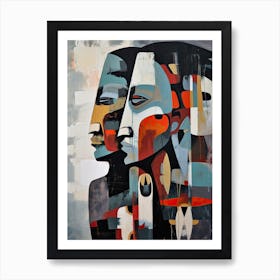 Sioux Silence In Minimalist Art ! Native American Art Art Print