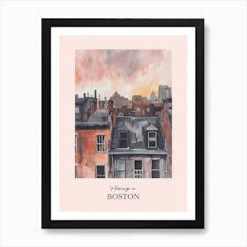 Mornings In Boston Rooftops Morning Skyline 4 Art Print