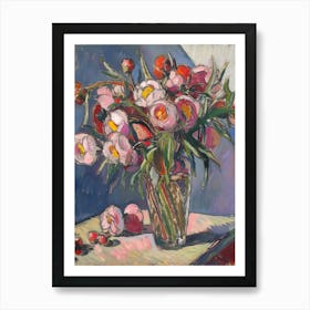 Peonies In A Vase Art Print