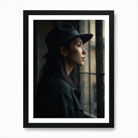 Portrait Of A Woman In A Hat Art Print