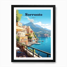 Sorrento Italy Coastside Modern Travel Art Art Print