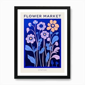 Blue Flower Market Poster Statice 3 Art Print