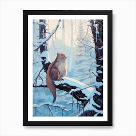 Winter Mink 1 Illustration Art Print