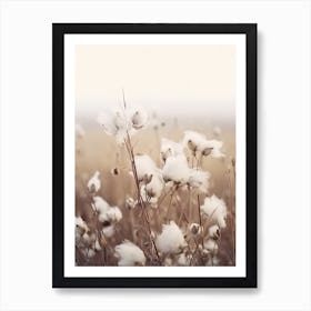 White Cotton Flowers Art Print