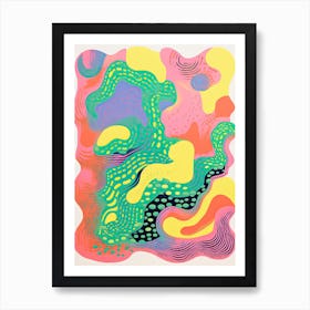 Abstract Landscape Risograph Style 24 Art Print