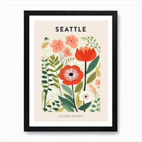 Flower Market Poster Seattle United States Art Print