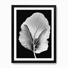 Ginkgo Leaf Linocut 3 Art Print