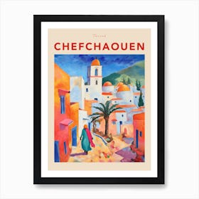 Chefchaouen Morocco Fauvist Travel Poster Art Print