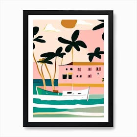 Providencia Island Colombia Muted Pastel Tropical Destination Art Print
