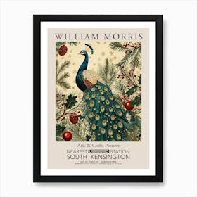 William Morris Prints Peacock Bird Christmas Gift Winter Vintage Art Print