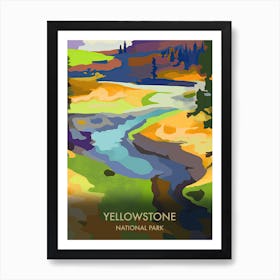 Yellowstone National Park Travel Poster Matisse Style 1 Art Print