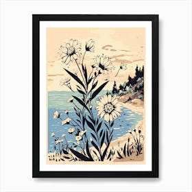 French Riviera, Flower Collage 0 Art Print