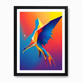 Pterodactyl 1 Primary Colours Dinosaur Art Print