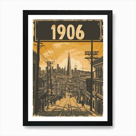 Aihrgdesign A Vintage Poster Depicting The Rebuilding Of San 5 Art Print