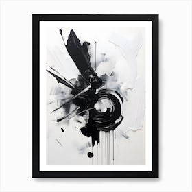 Abstract Black And White Painting 4 Art Print