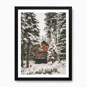 Dense Forest Cabin Art Print