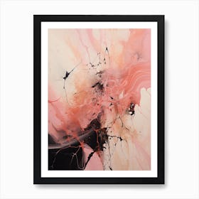 Pink And Brown Abstract Raw Painting 6 Art Print