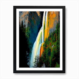 Horsetail Falls, United States Nat Viga Style Art Print