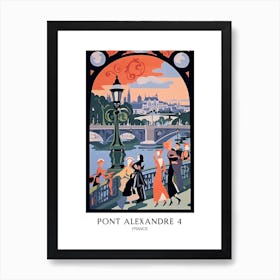 Pont Alexandre Iii, France Colourful 2 Travel Poster Art Print