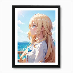 Anime series: Blonde Girl Art Print