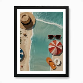Summer Beach Scene Art Print