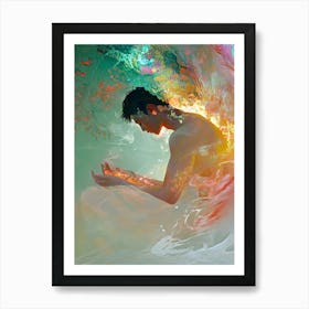 Man In The Water 4 Art Print