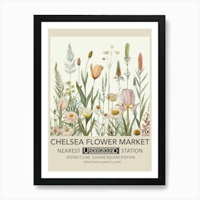 Chelsea Flower Market 1 Vintage Underground Travel Poster Art Print