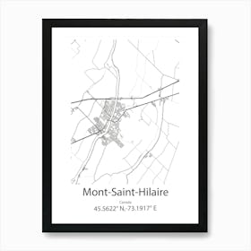 Mont Saint Hilaire,Canada Minimalist Map Art Print