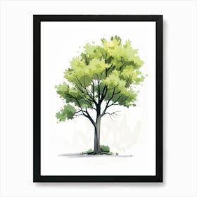 Poplar Tree Pixel Illustration 4 Art Print