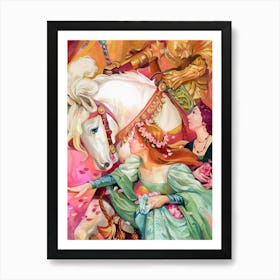 Pink Gouache Illustration The Two Crowns Art Print