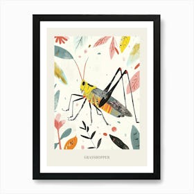 Colourful Insect Illustration Grasshopper 10 Poster Art Print