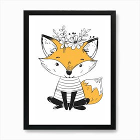 Cute Fox Nursery Art Art Print