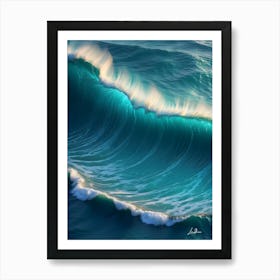 Magnificent azure blue waves Art Print