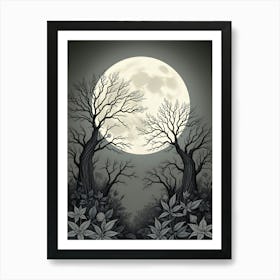 Full Moon In The Forest 11 Art Print