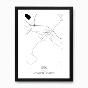 Ullo,Hungary Minimalist Map Art Print