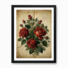 Vintage Roses Art Print