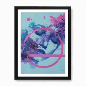 Abstract floral woman portrait Art Print