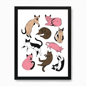 Cats Minimalistic Art Print