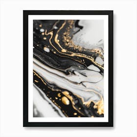 Black And Gold Abstract Painting 26 Art Print