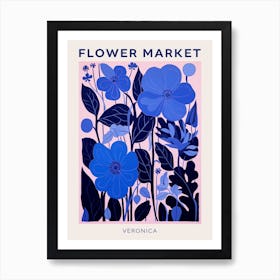 Blue Flower Market Poster Veronica 3 Art Print