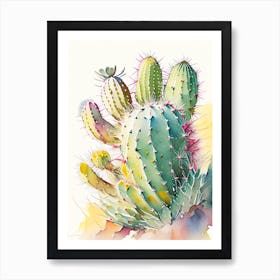 Peyote Cactus Storybook Watercolours Art Print