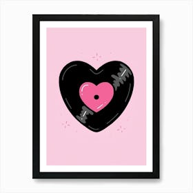 Vinyl Record Heart Art Print