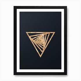 Abstract Geometric Gold Glyph on Dark Teal n.0481 Art Print