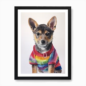 Baby Animal Wearing Sweater Wolf 2 Art Print