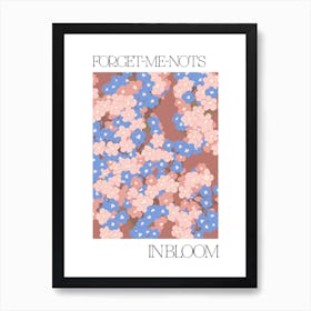 Forget Me Nots In Bloom Flowers Bold Illustration 1 Art Print