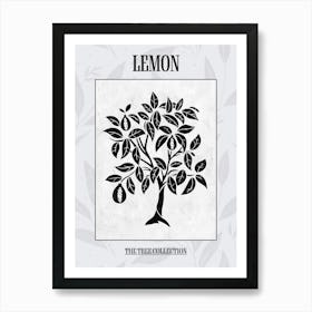 Lemon Tree Simple Geometric Nature Stencil 3 Poster Art Print