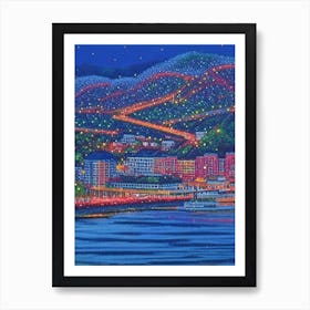 Chattanooga, City Us  Pointillism Art Print