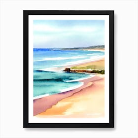 Bateau Bay Beach, Australia Watercolour Art Print