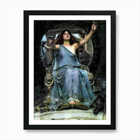 Circe Offering the Cup to Ulysses 1891 - Oil Painting in HD by John Williams Waterhouse ~ Tags: Circe, Ulysses, John William Waterhouse, Greek mythology, classical art, mythological art, fantasy art, painting print, vintage painting, historical art, magic, witchcraft, ancient Greece, goddess Circe, Greek gods, art print. Poster