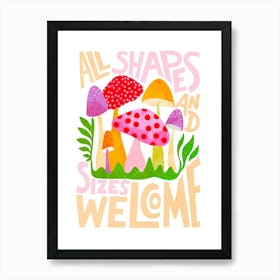 Welcome Diversity Abstract Mushrooms Art Print
